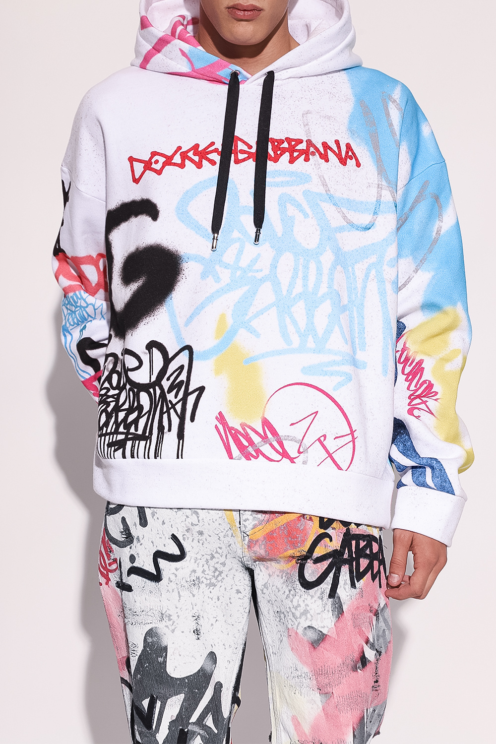 Dolce & Gabbana★素敵！Hoodie Tie-Dye Logo Print Cotton Dolce & Gabbana tie-dye logo-print Hoodie | Blue | FARFETCH